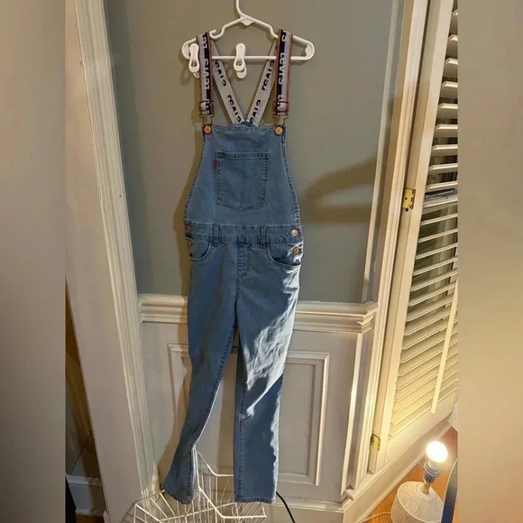 Levi's Blue Denim Overalls - Picture 1 of 7